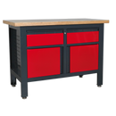 Sealey AP1372A Workstation with 2 Drawers & 2 Cupboards