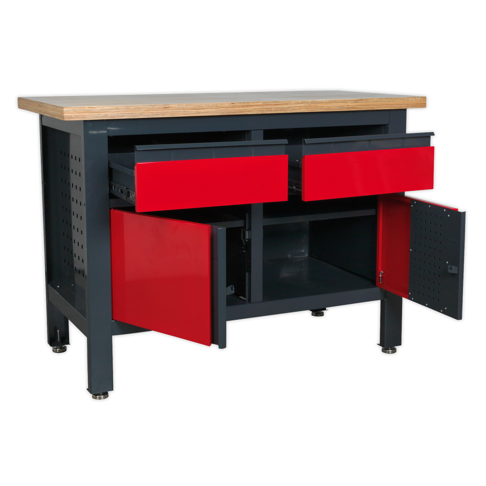 Sealey AP1372A Workstation with 2 Drawers & 2 Cupboards