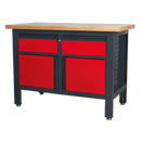 Sealey AP1372A Workstation with 2 Drawers & 2 Cupboards