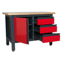 Sealey AP1372B Workstation with 3 Drawers & Cupboard