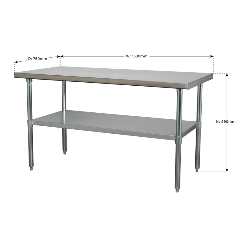 Sealey AP1560SS 1.5m Stainless Steel Workbench