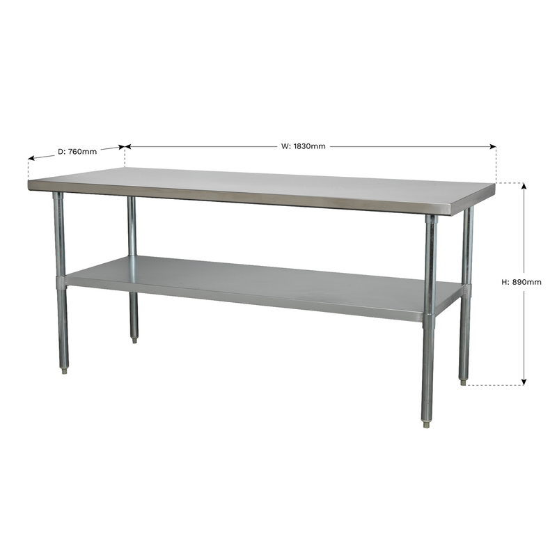 Sealey AP1872SS 1.8m Stainless Steel Workbench