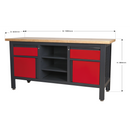 Sealey AP1905A Workstation with 2 Drawers, 2 Cupboards & Open Storage