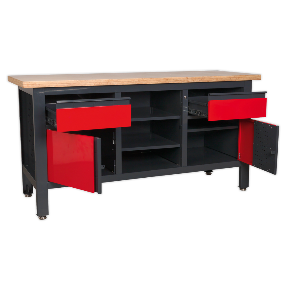 Sealey AP1905A Workstation with 2 Drawers, 2 Cupboards & Open Storage