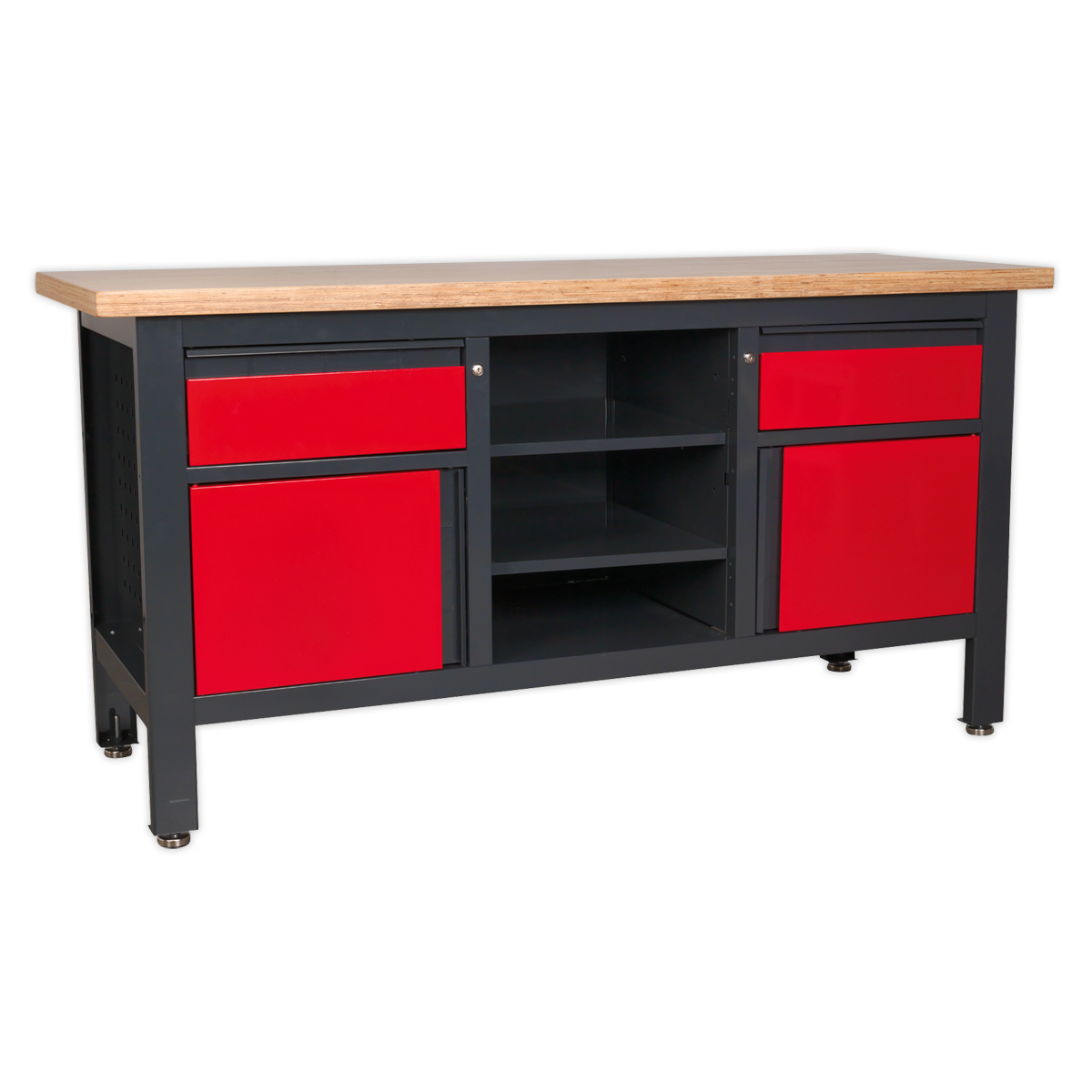 Sealey AP1905A Workstation with 2 Drawers, 2 Cupboards & Open Storage