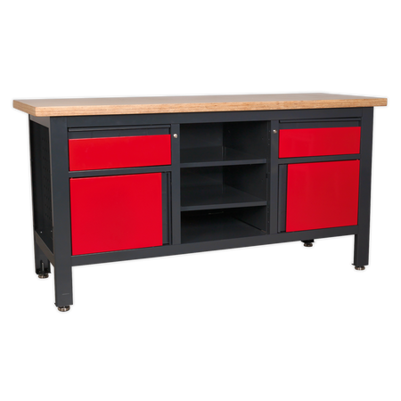Sealey AP1905A Workstation with 2 Drawers, 2 Cupboards & Open Storage