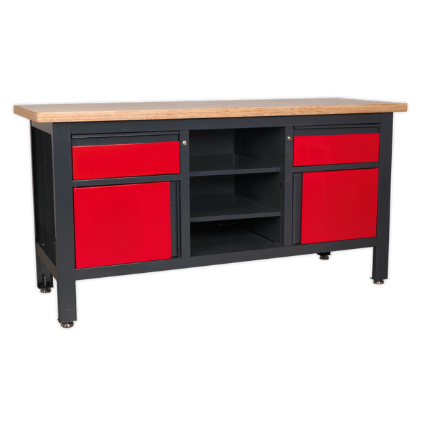 Sealey AP1905A Workstation with 2 Drawers, 2 Cupboards & Open Storage