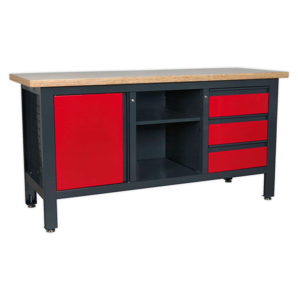 Sealey AP1905B Workstation with 3 Drawers, 1 Cupboard & Open Storage