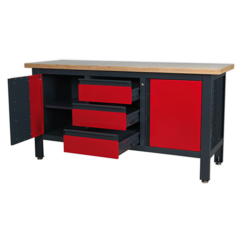 Sealey AP1905C Workstation with 3 Drawers & 2 Cupboards
