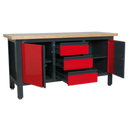 Sealey AP1905C Workstation with 3 Drawers & 2 Cupboards