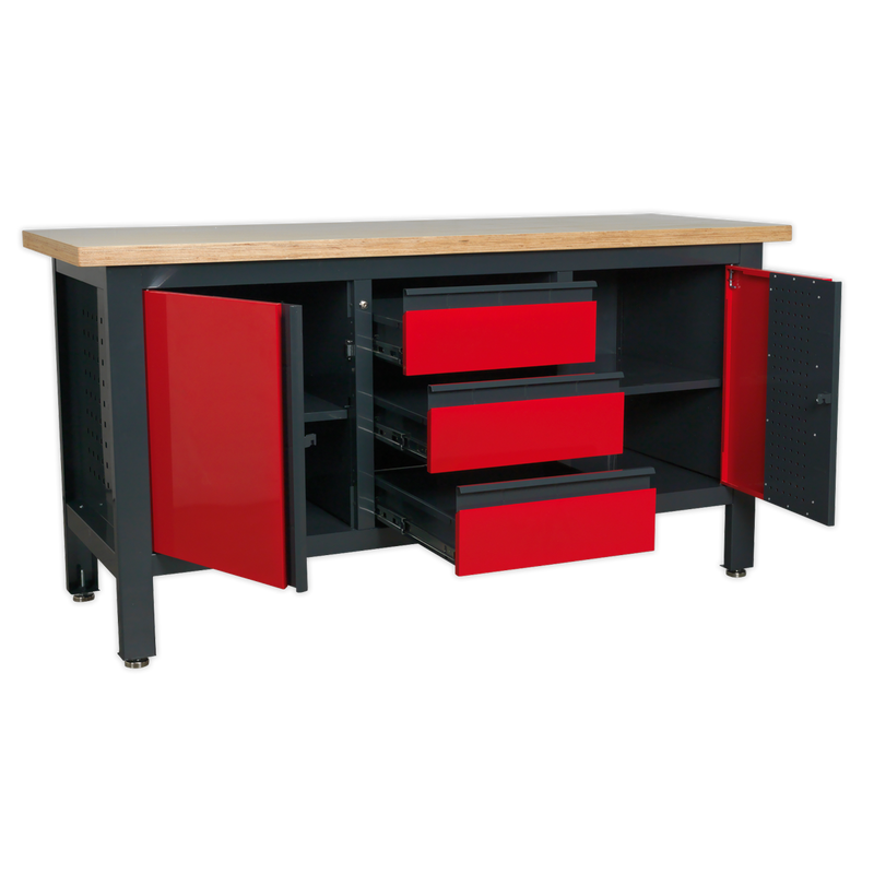 Sealey AP1905C Workstation with 3 Drawers & 2 Cupboards