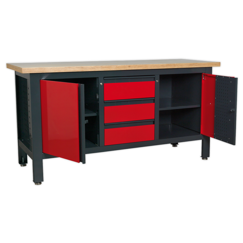Sealey AP1905C Workstation with 3 Drawers & 2 Cupboards