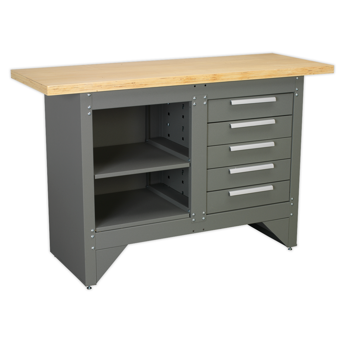 Sealey AP2030BB Heavy-Duty Workbench with 5 Drawers