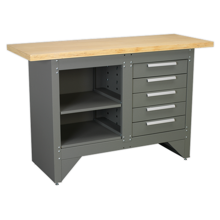 Sealey AP2030BB Heavy-Duty Workbench with 5 Drawers
