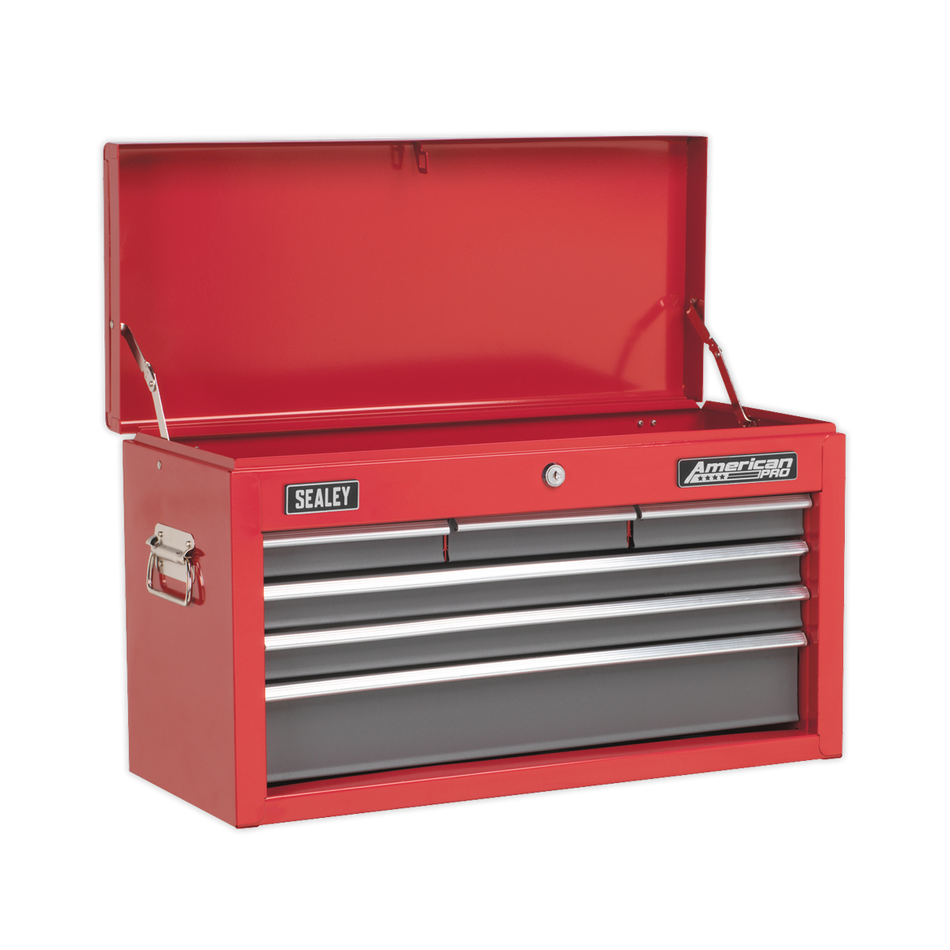 Sealey AP2201BB 6 Drawer Topchest with Ball-Bearing Slides - Red/Grey