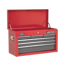 Sealey AP2201BB 6 Drawer Topchest with Ball-Bearing Slides - Red/Grey