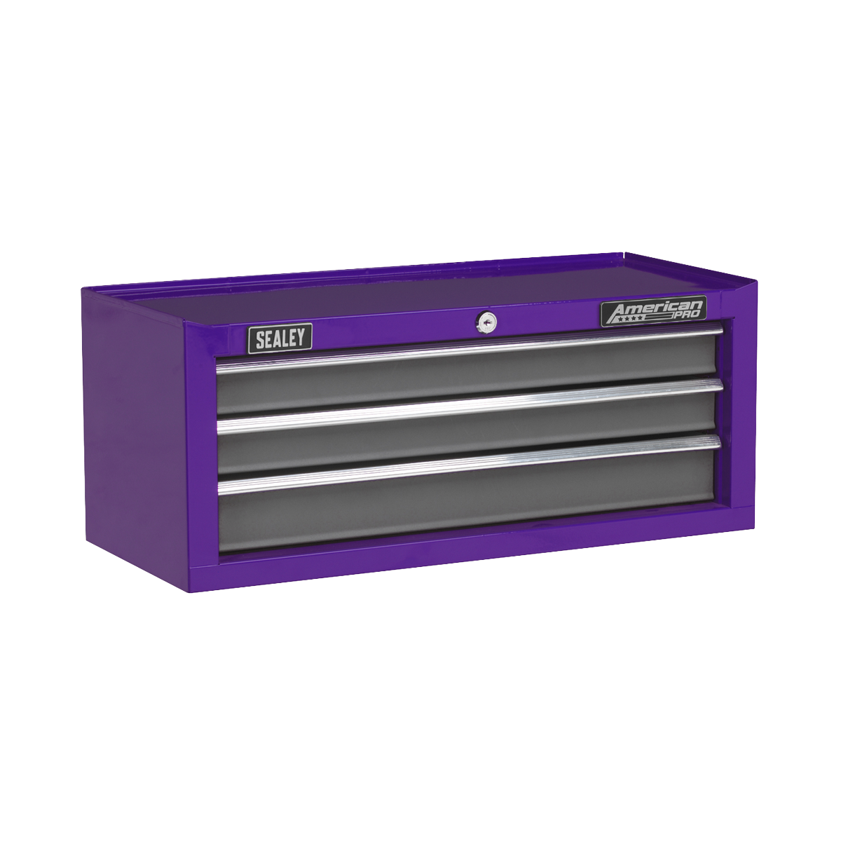 Sealey AP22309BBCP 3 Drawer Mid-Box with Ball-Bearing Slides - Purple/Grey