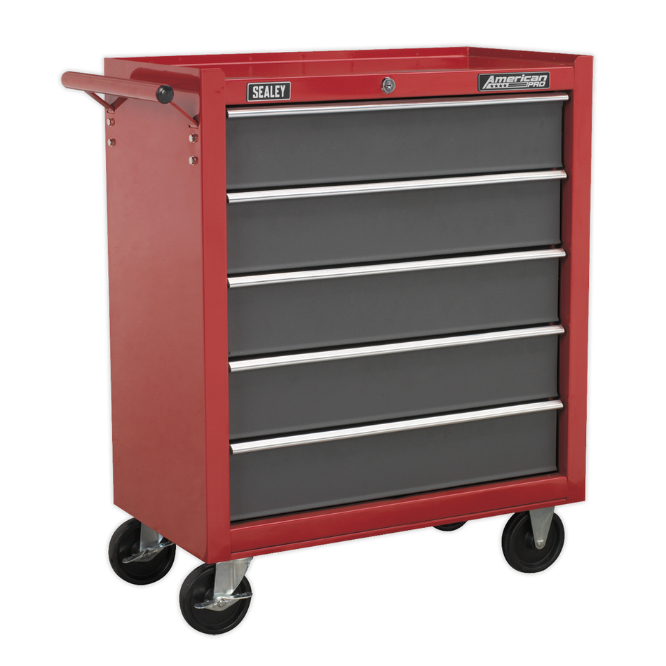Sealey AP22505BB 5 Drawer Rollcab with Ball-Bearing Slides - Red/Grey