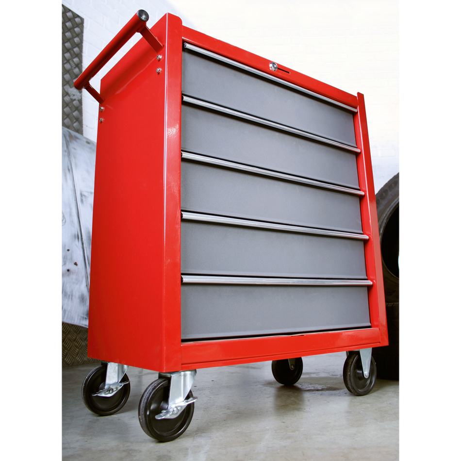 Sealey AP22505BB 5 Drawer Rollcab with Ball-Bearing Slides - Red/Grey