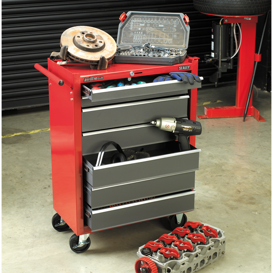 Sealey AP22507BB 7 Drawer Rollcab with Ball-Bearing Slides - Red/Grey