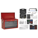 Sealey AP22509BBCOMB 9 Drawer Topchest with Ball-Bearing Slides & 205pc Tool Kit