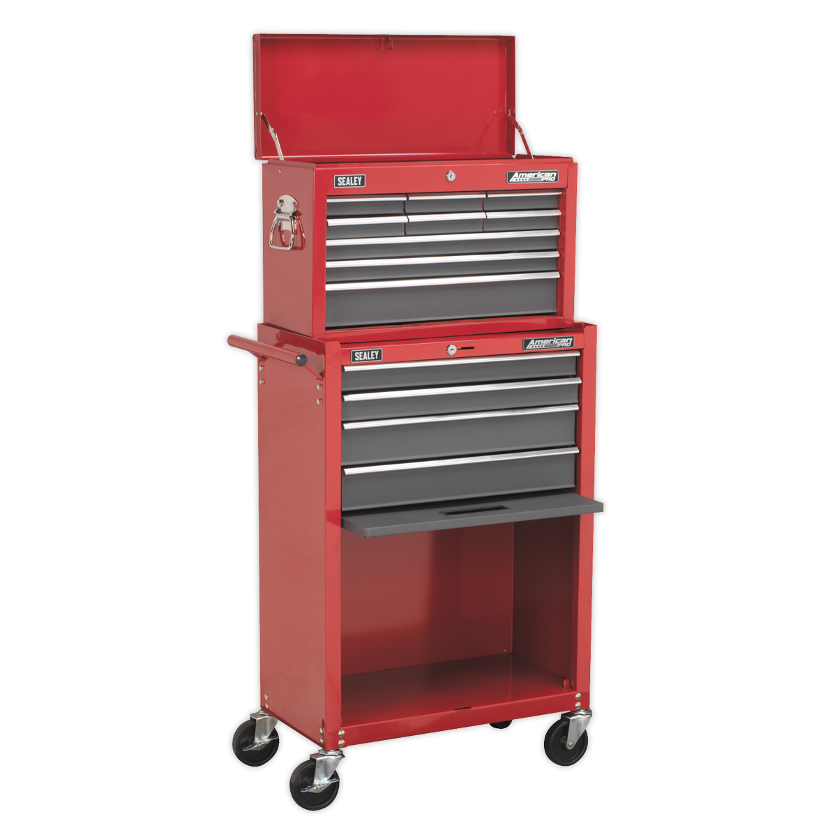 Sealey AP22513BB 13 Drawer Topchest & Rollcab Combination with Ball-Bearing Slides - Red/Grey