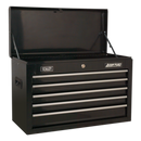 Sealey AP225BCOMBO 5 Drawer Topchest with Ball-Bearing Slides - Black & 230pc Tool Kit