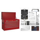 Sealey AP225COMBO 5 Drawer Topchest with Ball-Bearing Slides & 230pc Tool Kit