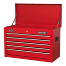 Sealey AP225 5 Drawer Topchest with Ball-Bearing Slides - Red