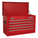 Sealey AP225 5 Drawer Topchest with Ball-Bearing Slides - Red