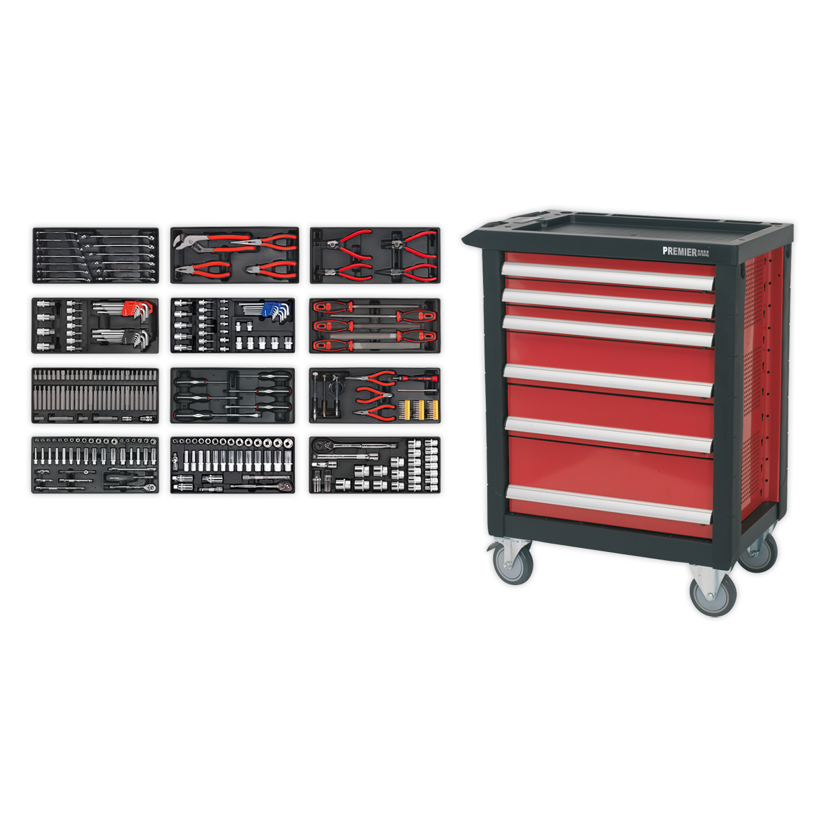 Sealey AP2406TBTC01 Rollcab 6 Drawer with Ball-Bearing Slides with 298pc Tool Kit
