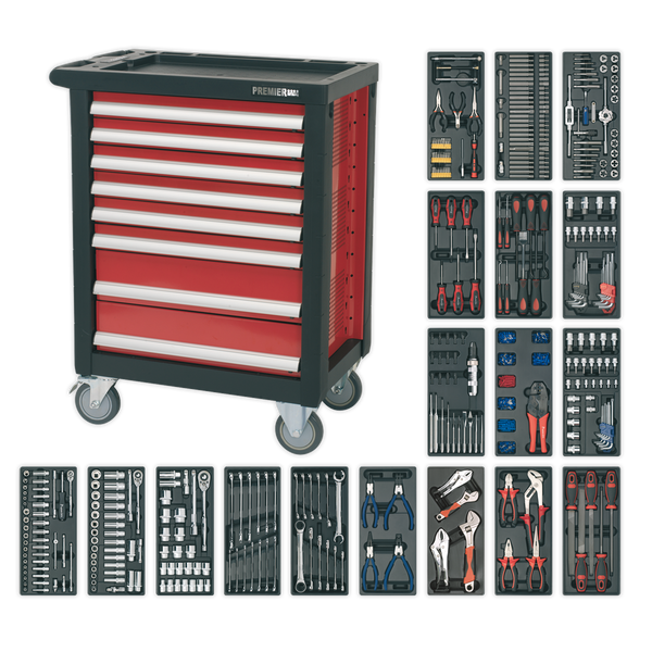 Sealey AP2408TTC08 8 Drawer Rollcab with Ball-Bearing Slides & 707pc Tool Kit