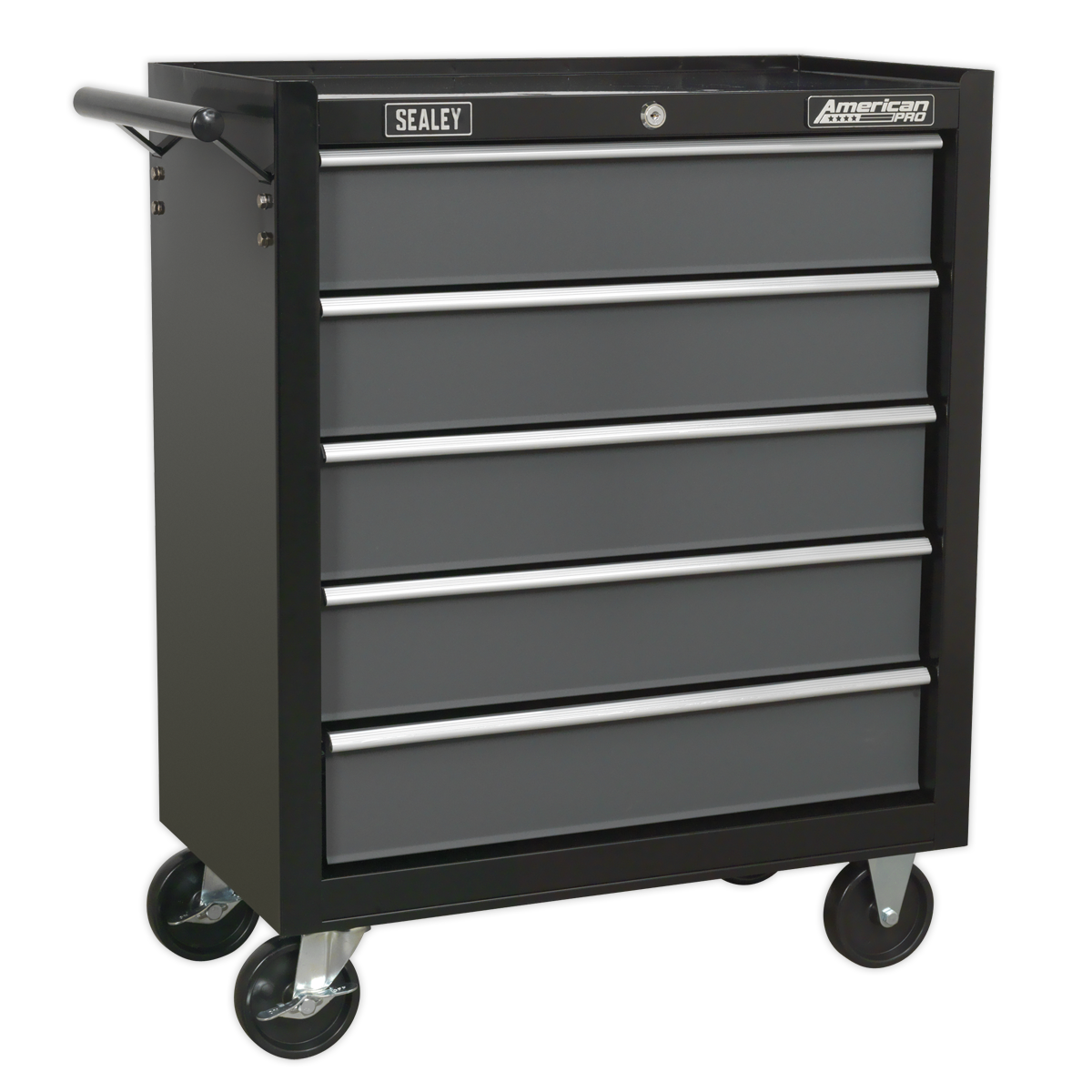 Sealey AP2505B 5 Drawer Rollcab with Ball-Bearing Slides - Black/Grey