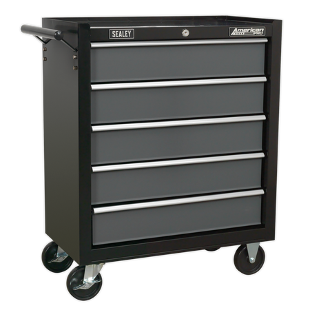 Sealey AP2505B 5 Drawer Rollcab with Ball-Bearing Slides - Black/Grey