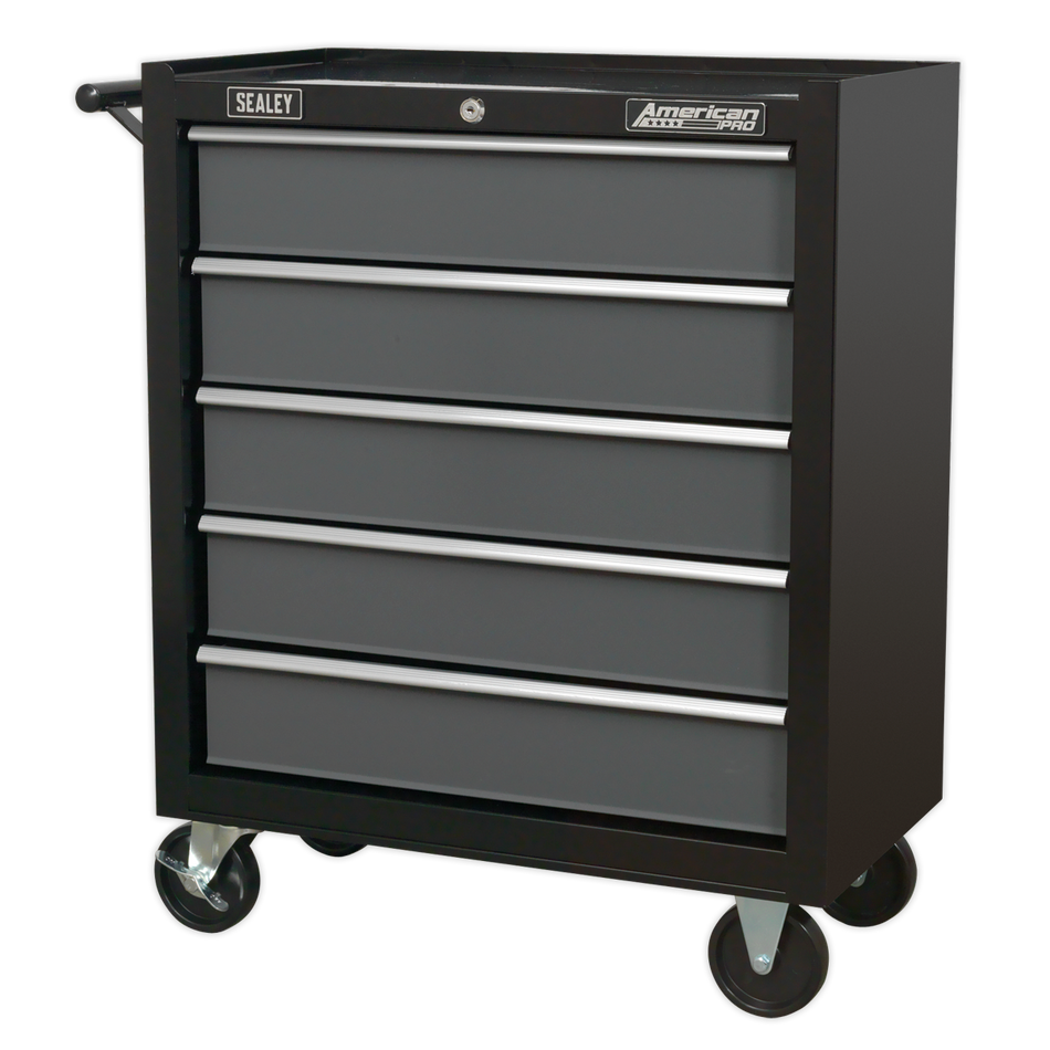 Sealey AP2505B 5 Drawer Rollcab with Ball-Bearing Slides - Black/Grey