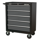 Sealey AP2505B 5 Drawer Rollcab with Ball-Bearing Slides - Black/Grey