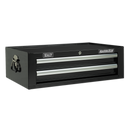 Sealey APSTACKTB 14 Drawer Topchest, Mid-Box & Rollcab Combination with Ball-Bearing Slides - Black