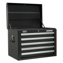 Sealey APSTACKTB 14 Drawer Topchest, Mid-Box & Rollcab Combination with Ball-Bearing Slides - Black