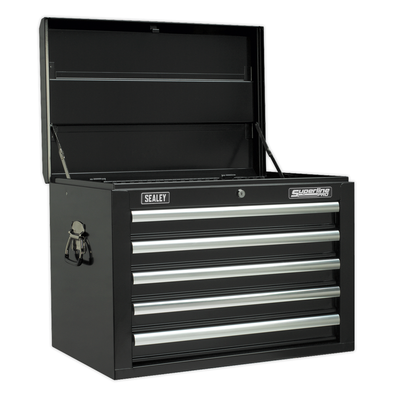 Sealey APSTACKTB 14 Drawer Topchest, Mid-Box & Rollcab Combination with Ball-Bearing Slides - Black