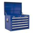 Sealey APSTACKTC Topchest, Mid-Box & Rollcab Combination 14 Drawer with Ball-Bearing Slides - Blue