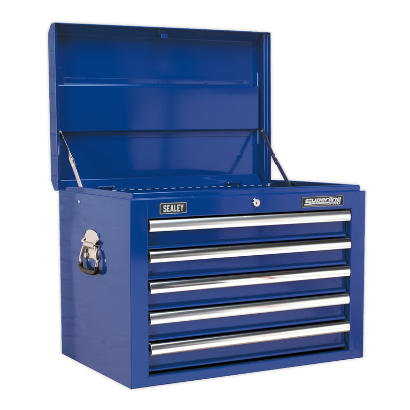 Sealey APSTACKTC Topchest, Mid-Box & Rollcab Combination 14 Drawer with Ball-Bearing Slides - Blue