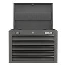 Sealey AP26059TG Topchest 5 Drawer with Ball-Bearing Slides - Grey/Black