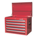 Sealey AP26059T 5 Drawer Topchest with Ball-Bearing Slides - Red