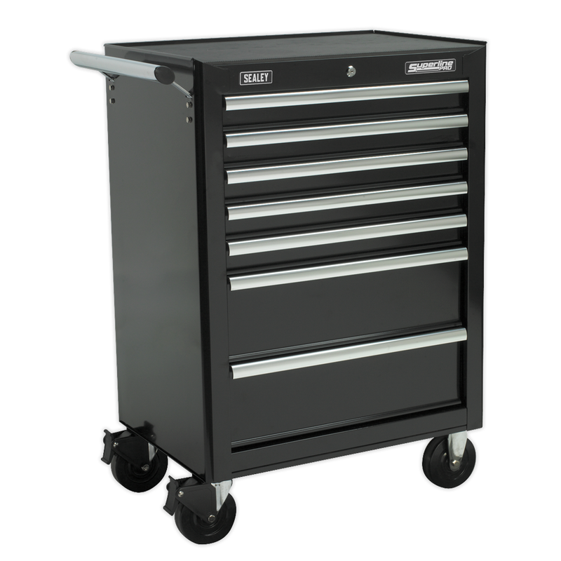 Sealey APSTACKTB 14 Drawer Topchest, Mid-Box & Rollcab Combination with Ball-Bearing Slides - Black