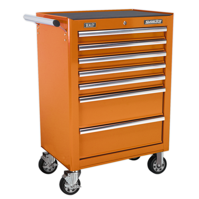 Sealey APSTACKTO 14 Drawer Topchest, Mid-Box & Rollcab Combination with Ball-Bearing Slides - Orange