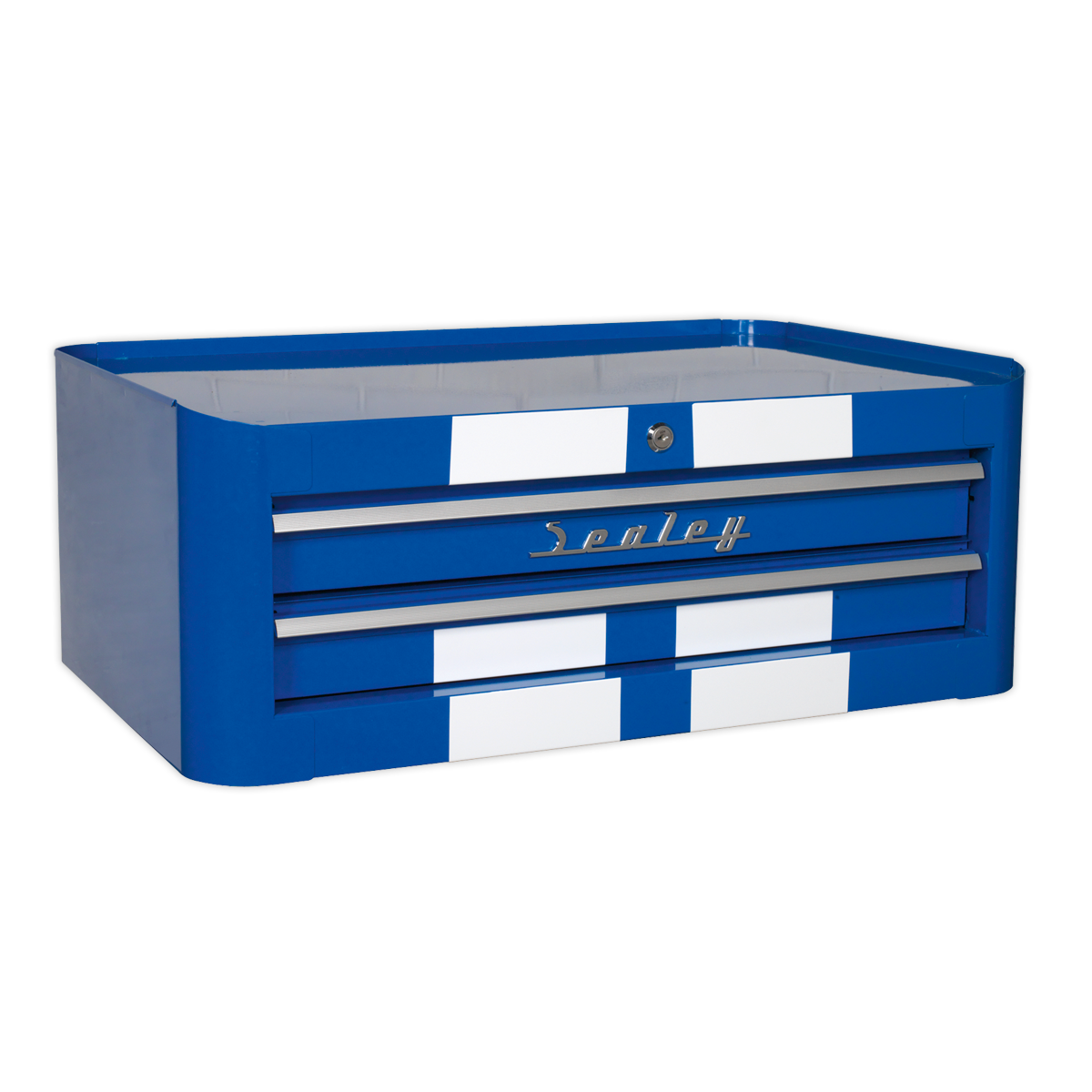 Sealey AP28102BWS 2 Drawer Retro Style Mid-Box - Blue with White Stripes