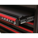 Sealey AP41206BR 6 Drawer Wide Retro Style Rollcab - Black with Red Anodised Drawer Pulls