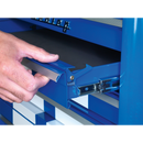 Sealey AP28COMBO2BWS 10 Drawer Retro Style Topchest, Mid-Box & Rollcab Combination Blue/White Stripes