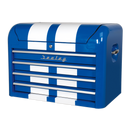 Sealey AP28104BWS 4 Drawer Retro Style Topchest - Blue with White Stripes