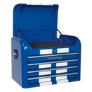 Sealey AP28COMBO2BWS 10 Drawer Retro Style Topchest, Mid-Box & Rollcab Combination Blue/White Stripes